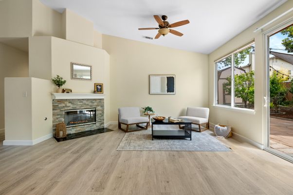 Fireplace, Interior, Living room, Wood Texture Flooring