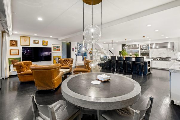 Dining room, Interior, Kitchen, Living room, Pendant Lights, Recessed Lighting