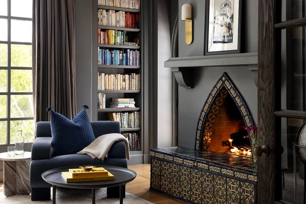 Fireplace, Interior, Living room, Wood Texture Flooring