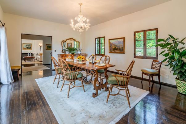Chandelier, Dining room, Interior, Wood Texture Flooring