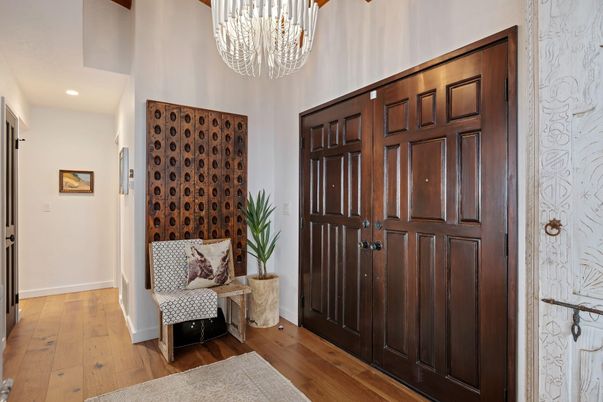 Chandelier, Interior, Recessed Lighting, Wood Texture Flooring