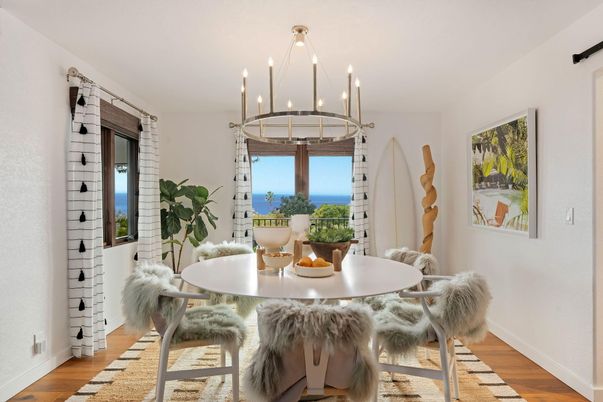 Chandelier, Dining room, Interior, Water, Wood Texture Flooring