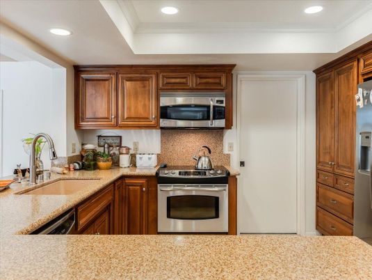Interior, Kitchen, Recessed Lighting, Stainless Steel Appliances
