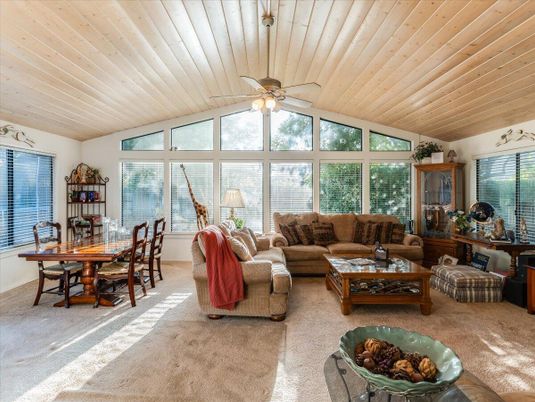 Dining room, Interior, Living room, Sun Room, Wooden Ceilings
