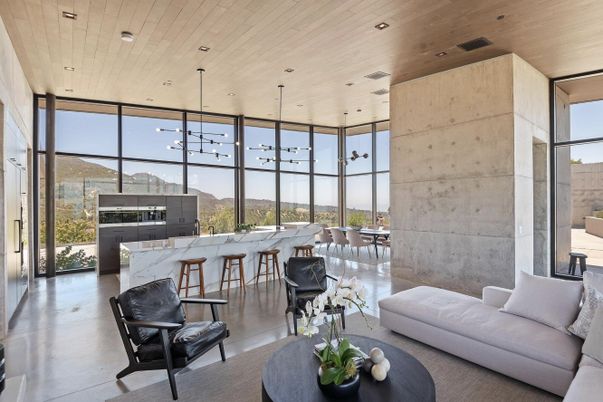 Dining room, Interior, Kitchen, Living room, Pendant Lights, Recessed Lighting, Wooden Ceilings