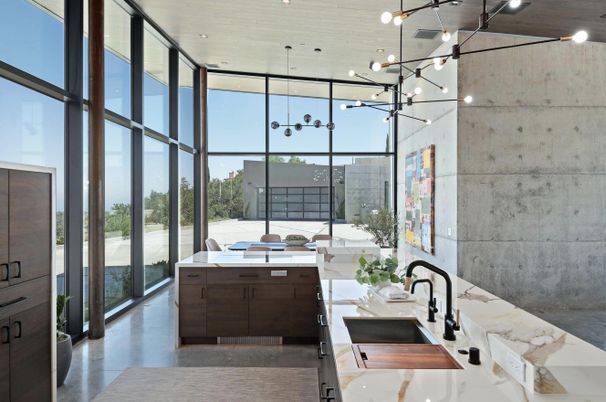 Interior, Pendant Lights, Recessed Lighting, Wood Texture Flooring