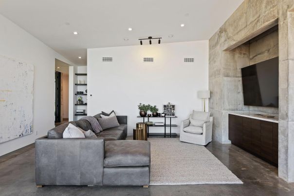 Fireplace, Interior, Living room, Recessed Lighting