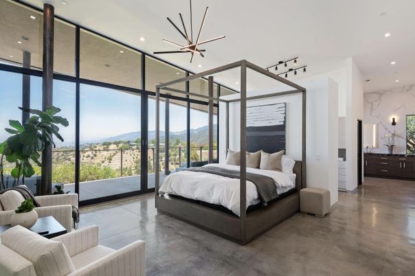 Bedroom, Interior, Pendant Lights, Recessed Lighting