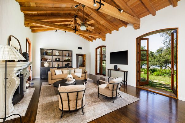 Fireplace, Interior, Living room, Wooden Beams, Wooden Ceilings, Wood Texture Flooring