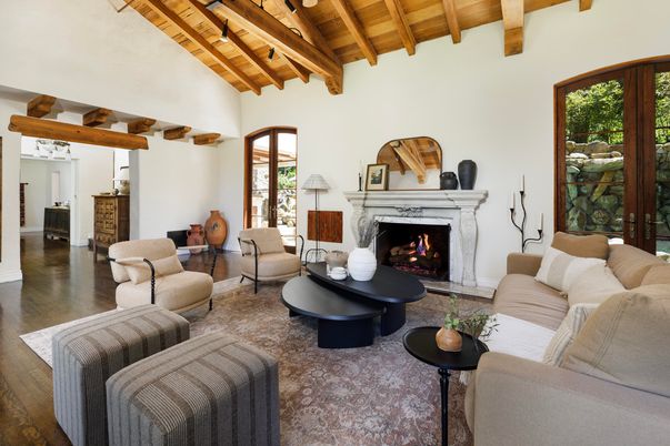 Fireplace, Interior, Living room, Wooden Beams, Wooden Ceilings, Wood Texture Flooring