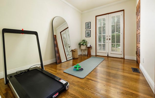 Fitness Equipment, Interior, Wood Texture Flooring