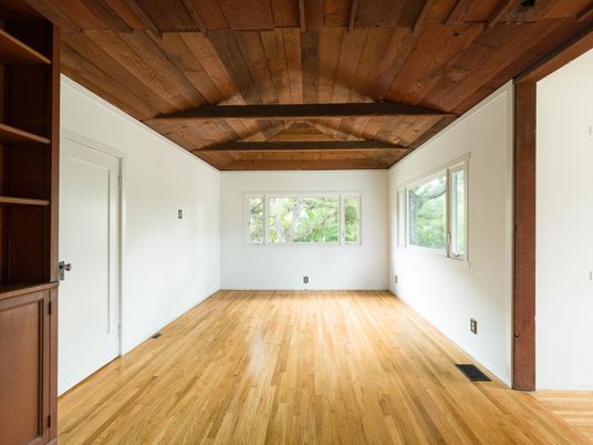 Empty room, Interior, Wooden Beams, Wooden Ceilings, Wood Texture Flooring