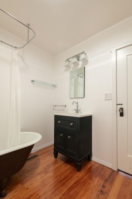 Bathroom, Free Standing Baths, Interior, Wood Texture Flooring