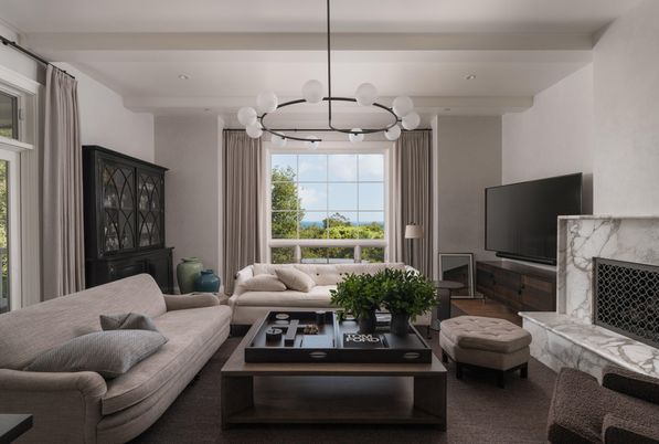 Fireplace, Interior, Living room, Pendant Lights, Recessed Lighting