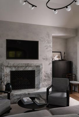 Fireplace, Interior, Wood Texture Flooring