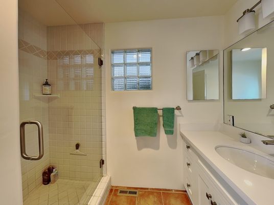 Bathroom, Dual Sink Vanities, Glass Shower, Interior