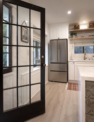 Interior, Kitchen, Recessed Lighting, Wood Texture Flooring