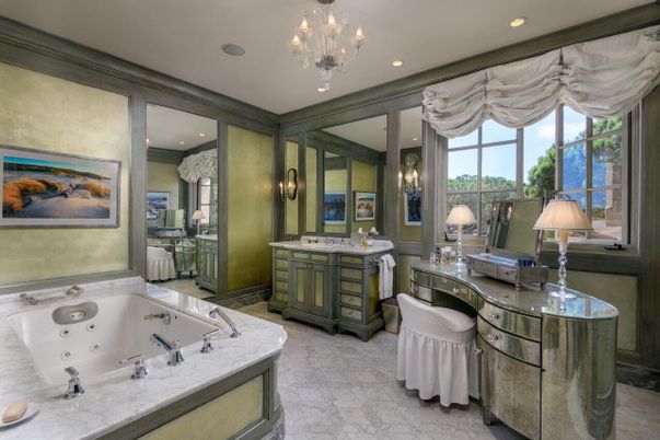 Bathroom, Dual Sink Vanities, Interior, Marble, Recessed Lighting