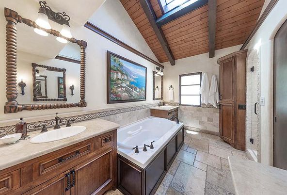 Bathroom, Dual Sink Vanities, Interior, Wooden Beams, Wooden Ceilings