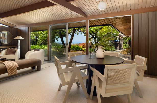 Dining room, Interior, Water, Wooden Beams
