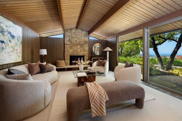 Fireplace, Interior, Living room, Stone Walls, Water, Wooden Beams, Wooden Ceilings, Wooden Walls