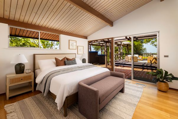 Bedroom, Interior, Wooden Beams, Wood Texture Flooring