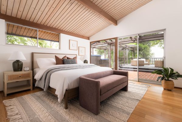 Bedroom, Interior, Wooden Beams, Wood Texture Flooring