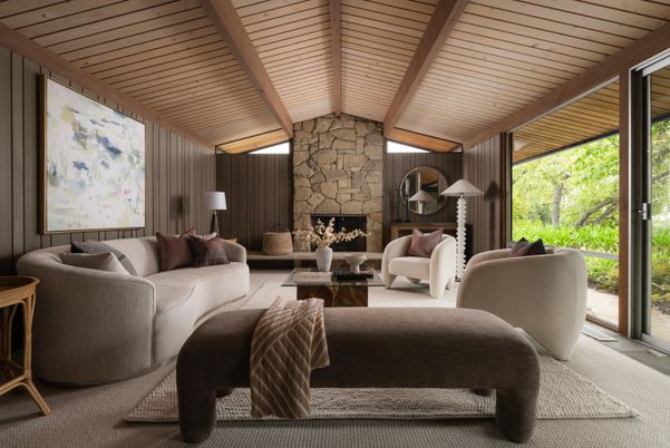 Fireplace, Interior, Living room, Stone Walls, Wooden Ceilings