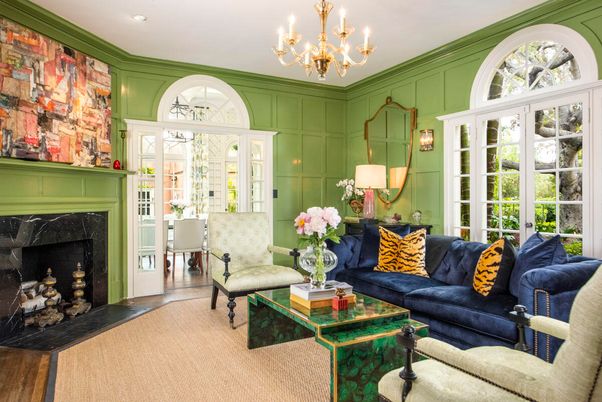 Chandelier, Fireplace, Interior, Living room, Recessed Lighting, Wood Texture Flooring