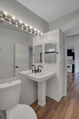 Bathroom, Dual Sink Vanities, Interior, Wood Texture Flooring
