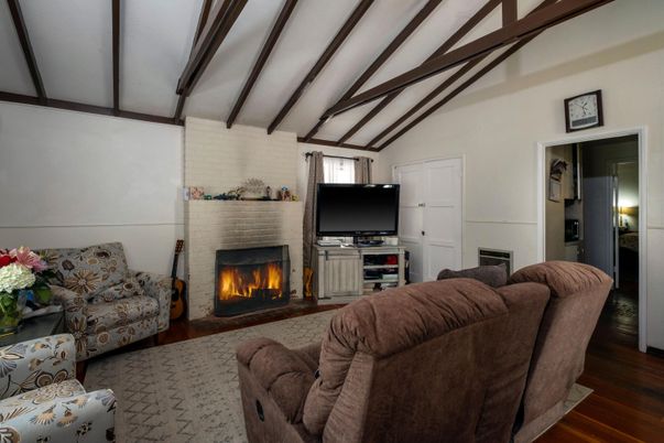 Fireplace, Interior, Living room, Stone Walls, Wooden Beams, Wood Texture Flooring