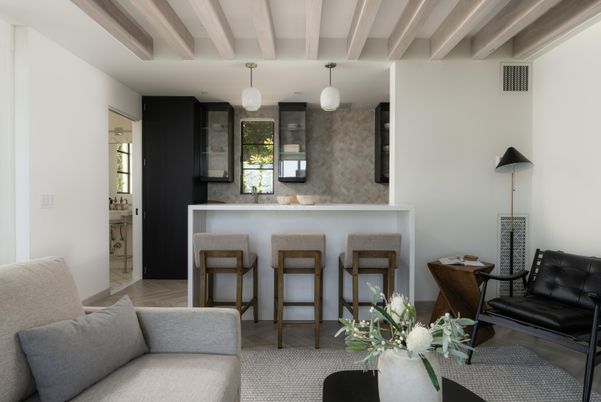 Interior, Pendant Lights, Wood Texture Flooring
