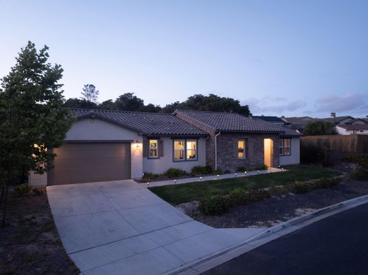Attached, Exterior, Facade, Brick Facade, Spanish Mediterranean