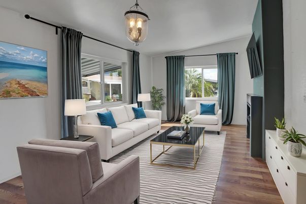 Interior, Living room, Pendant Lights, Wood Texture Flooring
