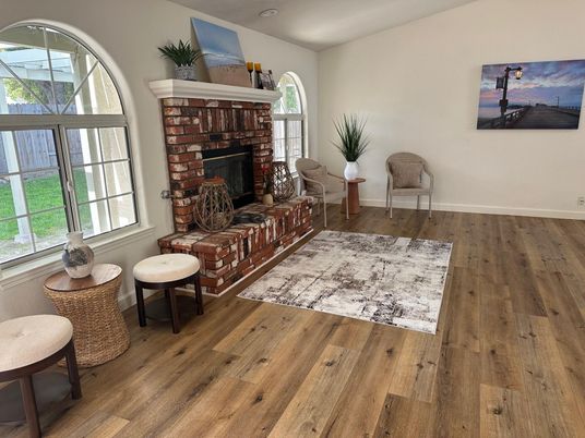 Fireplace, Interior, Wood Texture Flooring