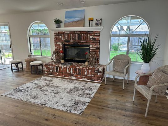 Fireplace, Interior, Wood Texture Flooring