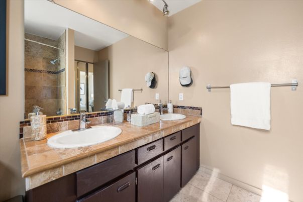 Bathroom, Dual Sink Vanities, Interior, Tile Countertops