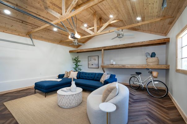 Interior, Living room, Recessed Lighting, Wooden Beams, Wooden Ceilings, Wood Texture Flooring