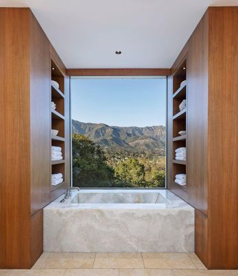 Bathroom, Interior, Recessed Lighting, Wooden Walls