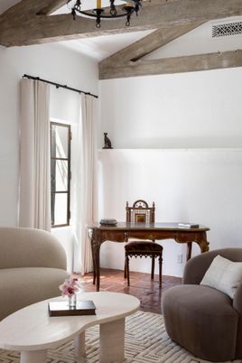 Home Office, Interior, Wooden Beams, Wood Texture Flooring