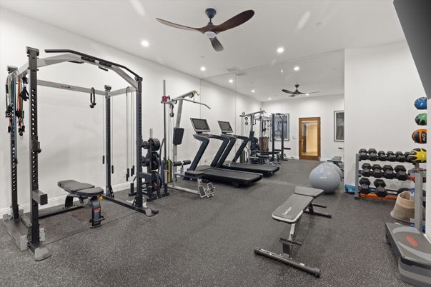 Fitness Equipment, Gym, Interior, Recessed Lighting