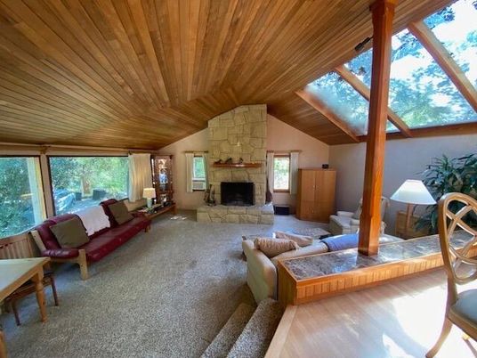 Fireplace, Interior, Living room, Stone Walls, Wooden Ceilings, Wood Texture Flooring
