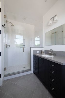 Bathroom, Dual Sink Vanities, Glass Shower, Interior