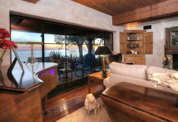 Interior, Living room, Piano, Water, Wooden Beams, Wooden Ceilings, Wood Texture Flooring