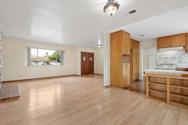 Empty room, Interior, Kitchen, Wood Texture Flooring