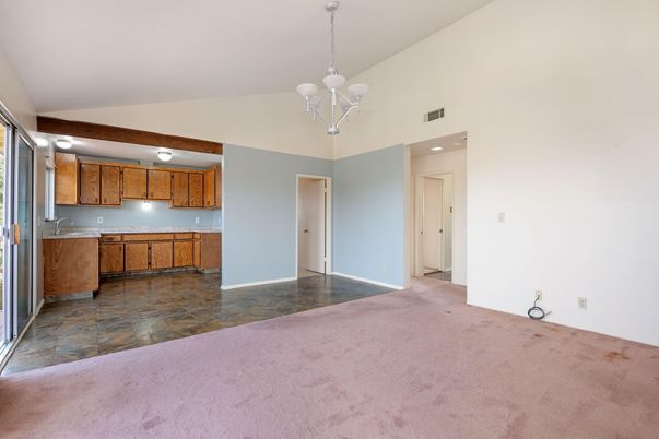 Chandelier, Empty room, Interior, Kitchen