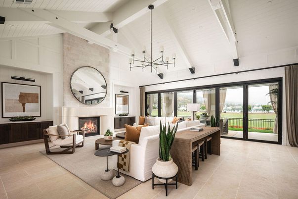 Fireplace, Interior, Living room, Pendant Lights