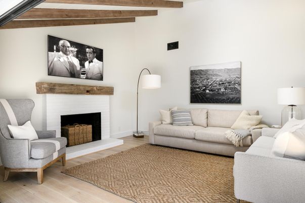 Fireplace, Interior, Living room, Wooden Beams, Wood Texture Flooring