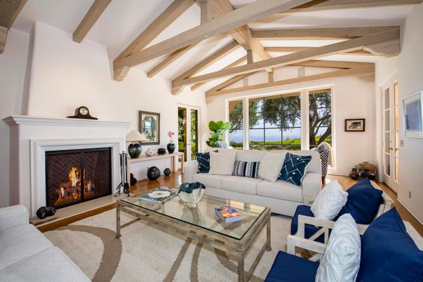 Fireplace, Interior, Living room, Water, Wooden Beams