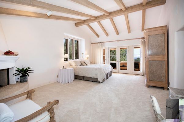Bedroom, Fireplace, Interior, Wooden Beams
